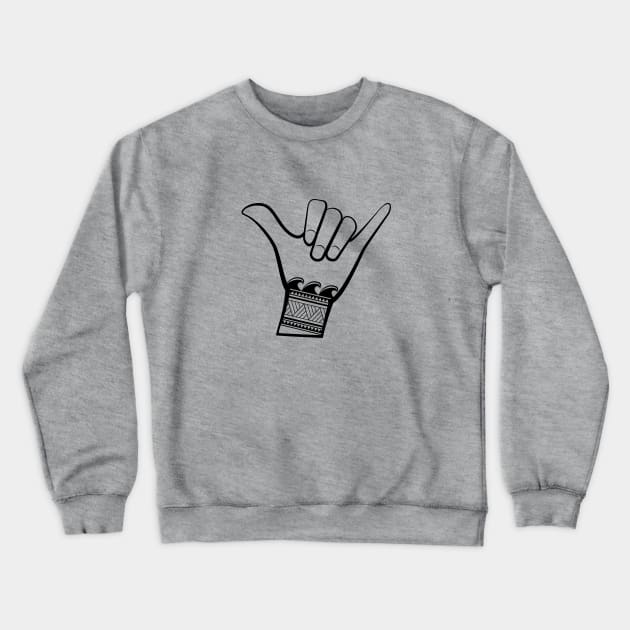 Shaka hand sign. Crewneck Sweatshirt by CraftCloud